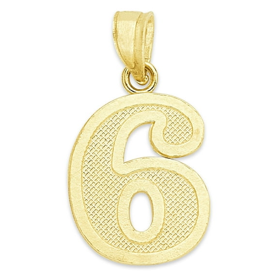 Golden Fire Solid 14k Gold Number Pendant - Lucky Number Charm for Team Member - Sports Jewelry Gifts for Men