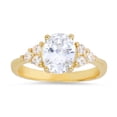 thumbnail image 1 of 14k Gold Over Silver Oval-cut Cubic Zirconia CZ Ring, 1 of 2