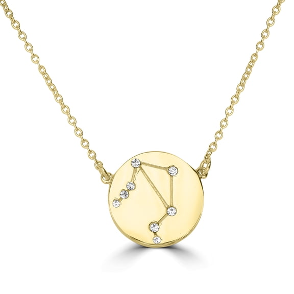 14k Gold Over Sterling Silver Libra Zodiac Crystal Pendant Necklace, 16 Inches