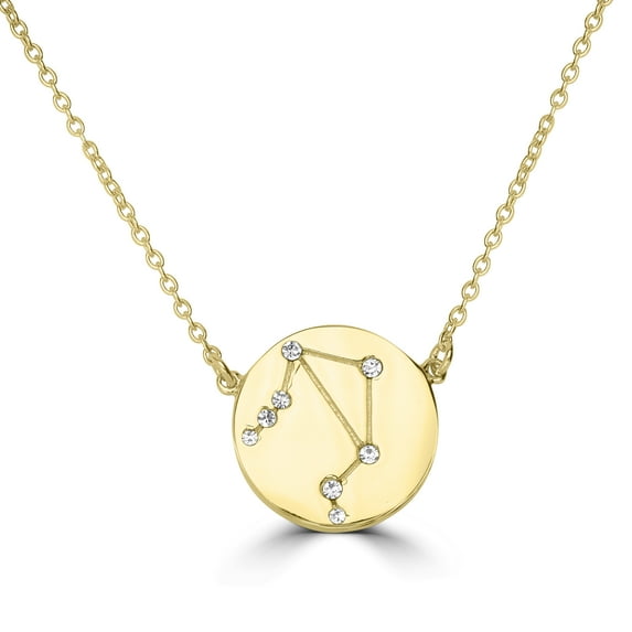 14k Gold Over Sterling Silver Libra Zodiac Crystal Pendant Necklace, 16 Inches