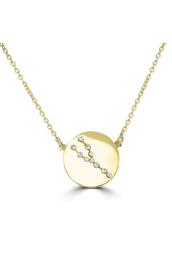14k Gold Over Sterling Silver Taurus Zodiac Crystal Pendant Necklace, 16 Inches