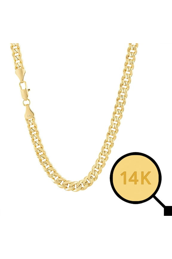 14k Gold Plated 24in 8mm Icy Mens Cuban Curb Stainless Steel Link Chain Necklace