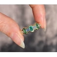 thumbnail image 1 of 14k Gold Plated Baguette Cut Emerald Ring Silver Emerald Engagement Ring Silver Ring Engagement Gift For Her Ring For Mom , Kendra Scott Ring, 1 of 3