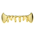 thumbnail image 1 of 14k Gold Plated Drip Fang Grillz Dripping Bottom Vampire Teeth Fangs Grill Hip Hop Mouth Grills, 1 of 6