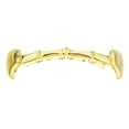 thumbnail image 1 of 14k Gold Plated Fang Grillz Upper Top Half Teeth Slim Fangs Vampire K9 Hip Hop Grills, 1 of 4