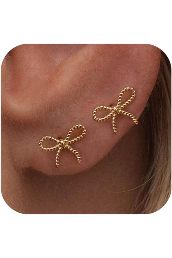 14k Gold Plated  Back Earrings for Women Small Gold Stud Earrings Dainty Cubic Zirconia Flatback Stud Earring for Women Lightweight Hypoallergenic Minimalist Jewelry Gifts