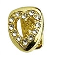 thumbnail image 1 of 14k Gold Plated Heart Shape Tooth Iced One Bottom Single Open Face Hollow Cap Grillz, 1 of 9