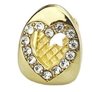 14k Gold Plated Heart Shape Tooth Iced One Top Single Open Face Teeth Cap Bling Grillz
