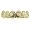thumbnail image 1 of 14k Gold Plated Micro Pave Grillz Top Upper Teeth Micropave Mouth Grills, 1 of 6