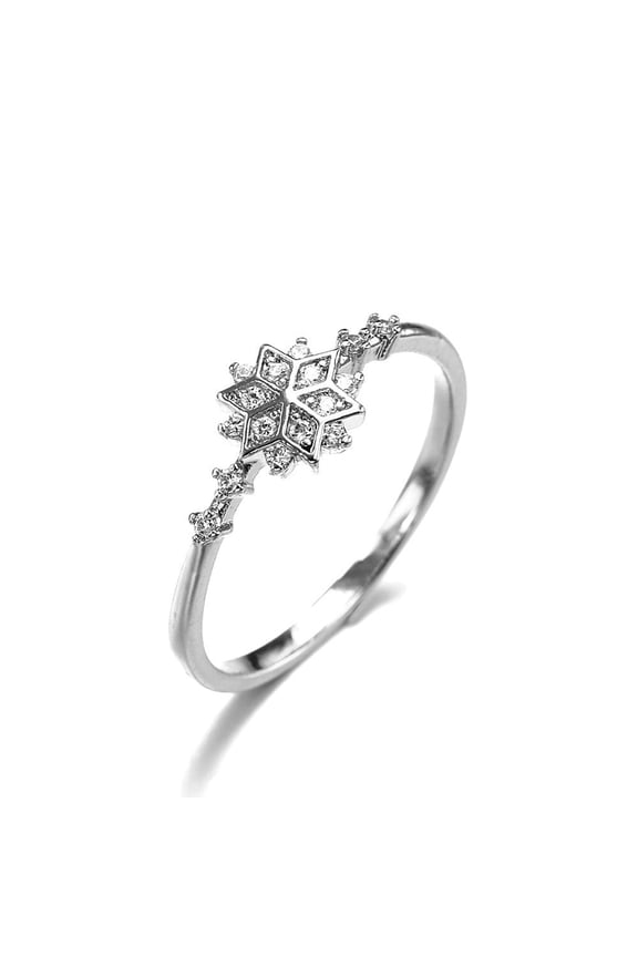 14k Gold Plated Snowflake Diamond Ring