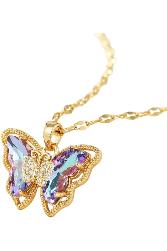 14k Gold Plated Solitaire Necklace for Women, Dainty Cz Pendant Chain Choker, Trendy Layered Gold Jewelry Gift for Her[c922]