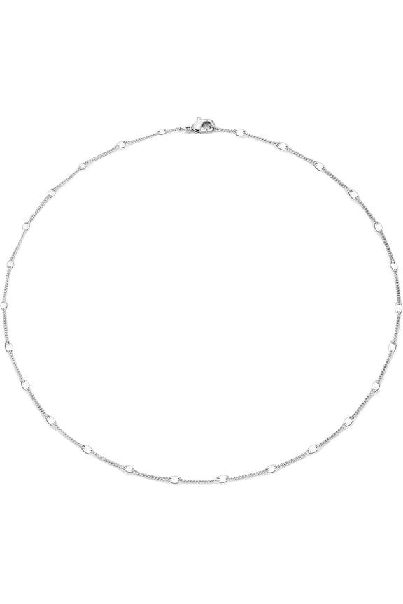 14k Gold Plated Sterling Silver Shining Dots Cuban Chain Choker Minimal Discs Pendant Necklace Dainty Jewelry for Women 16''