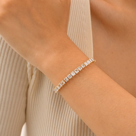 14k Gold Plated Tennis Bracelets Trendy Cubic Zircon Link Bracelet for Women Non Tarnish Jewelry Gifts for Mom Wife Girlfriend