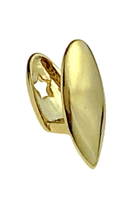 14k Gold Plated Vampire Fang Single Cap Top K9 Canine One Custom Tooth Dracula Teeth Grillz