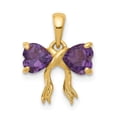 thumbnail image 1 of 14k Gold Polished Amethyst Bow Pendant, 1 of 2