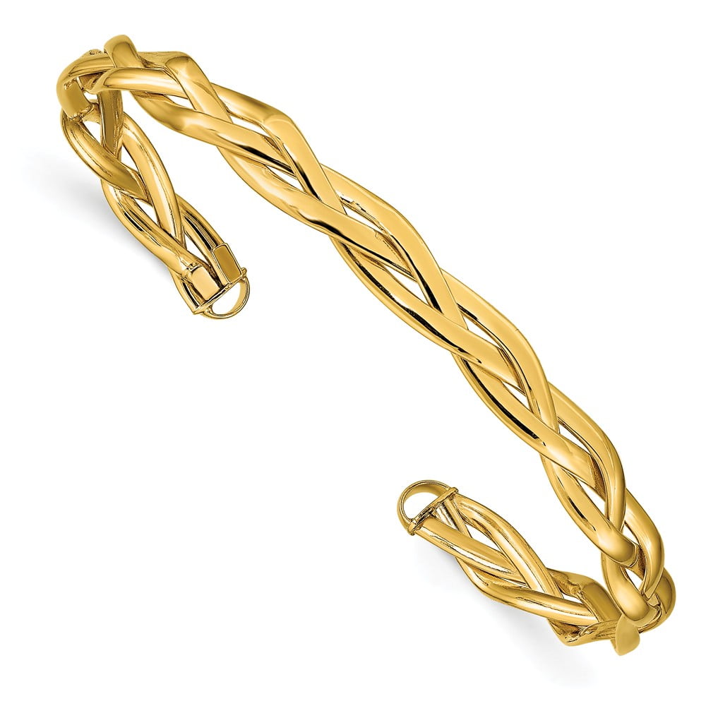 COUTURE JEWELERS 14k Gold Polished Braided Cuff Bracelet