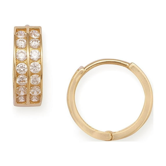 14k Gold Polished Ear Cuff Hoop Earrings (yellow and White) Gift For Women (Yellow Gold) Ear Cuff