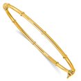 thumbnail image 1 of 14k Gold Polished Fancy Hinged Bangle 3.5mm Wide Cuff Bracelet for Women - 3.8 Grams, 1 of 2
