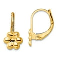 thumbnail image 1 of 14k Gold Polished Flower Leverback Earrings 12x9mm Wide Stud Earring for Women - .5 Grams, 1 of 2