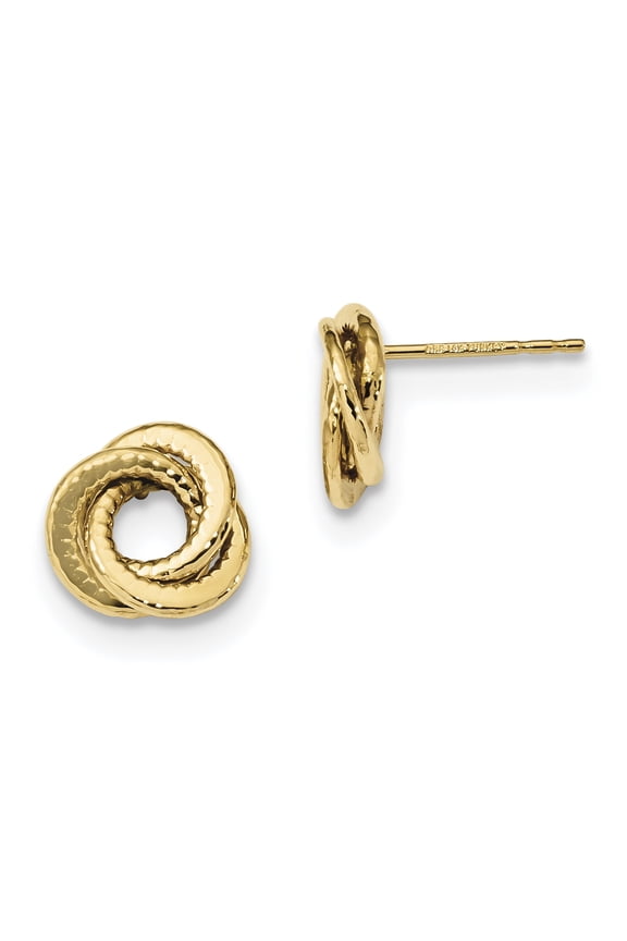 14k Gold Polished Love Knot Post Earrings