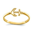 thumbnail image 1 of 14k Solid Yellow Gold Polished Nautical Ship Mariner Anchor Ring Size 7 Ring for Women - .8 Grams, 1 of 2