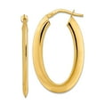 thumbnail image 1 of 14k Gold Polished Oval Hoop Earrings 33.7x20.5mm Wide 2mm Thick Hoop Earring for Women - 2.0 Grams, 1 of 2
