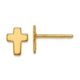thumbnail image 1 of 14k Gold Polished Religious Faith Cross Post Earrings 7x5.5mm Wide Stud Earring for Women, 1 of 2