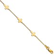 thumbnail image 1 of 14k Solid Yellow Gold Polished Religious Faith Cross With 1inch Extension Anklet 9 Inch Anklet for Women, 1 of 2
