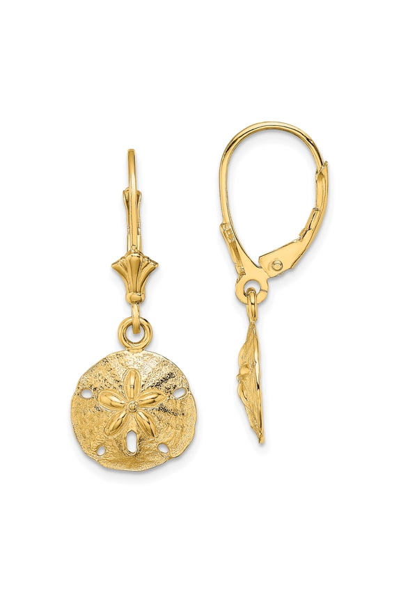 FJC Finejewelers 14k Yellow Gold Sand Dollar Leverback Earrings