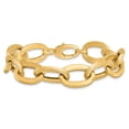 thumbnail image 1 of 14k Gold Polished Scratch-Finish Fancy Link Bracelet, 1 of 3
