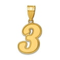 thumbnail image 1 of 14k Gold Polished Script Sport game Number 3 Pendant Necklace 17.52x11.58mm Wide Pendant for Women, 1 of 2