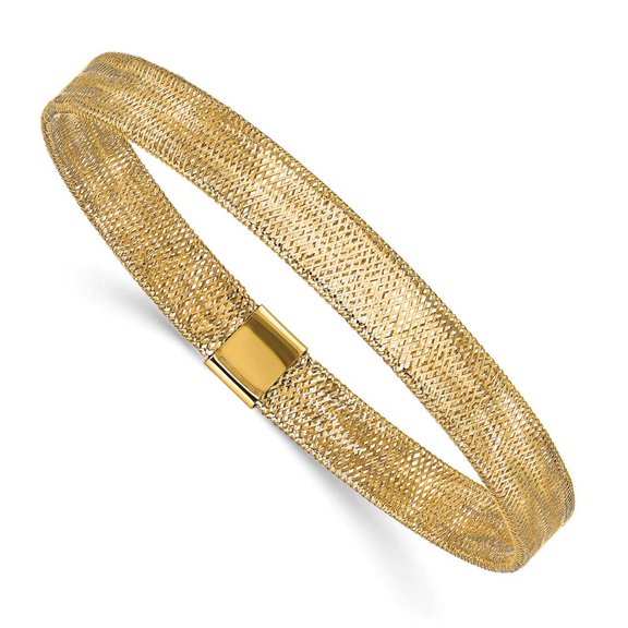 14k Gold Polished Stretch Bangle
