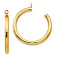 thumbnail image 1 of 14k Solid Yellow Gold Polished Tube Hoop Earrings Jackets 30mm Long 3mm Thick Earring Jacket for Women, 1 of 2