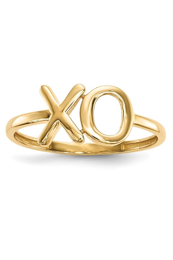 14k Gold Polished X-o Ring - 1.3 Grams - Size 7.00