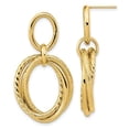 thumbnail image 1 of 14k Gold Polished and Textured Post Dangle Earrings, 1 of 2