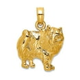 thumbnail image 1 of 14k Gold Pomeranian Animal Pet Dog High Polish / 2-d Charm 19.1x13.9mm Wide Pendant Necklace for Women, 1 of 2