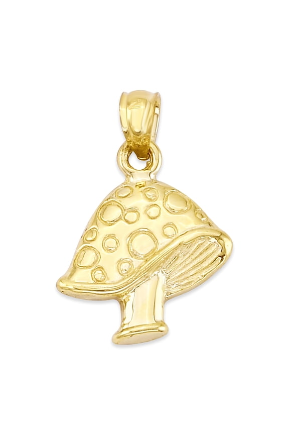 14k Gold Psychedelic Mushroom Pendant, Magic Shroom Jewelry, Trippy Hippy Gifts for Her