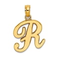 thumbnail image 1 of 14k Gold R Script Letter Name Personalized Monogram Initial High Polish Charm 16.65x13.3mm Wide 1mm Thick Pendant Neckla, 1 of 2