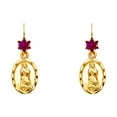 thumbnail image 1 of 14k Gold Religious Cubic Zirconia Drop Dangle Earrings Dangle Earring for Women, 1 of 2