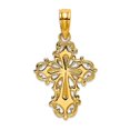 thumbnail image 1 of 14k Gold Religious Faith Cross Delicate / Cut-out 20mm long Pendant Necklace for Women - .6 Grams, 1 of 2