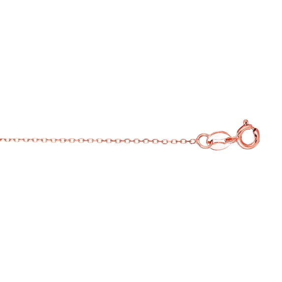 14k Gold Rose 0.5mm Diam-cut Spring-Ring Classic Cable Chain Spring-Ring Clasp Necklace 20 Inch Chain Necklace for Women
