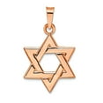 thumbnail image 1 of 14k Gold Rose Polished Solid Religious Judaica Star of David Pendant Necklace 21.5x15.65mm Wide 0.85mm Thick Pendant for, 1 of 2
