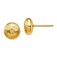 thumbnail image 1 of 14k Solid Yellow Gold Scratch Finish Hollow Post Earrings 8.97x8mm Wide Stud Earring for Women, 1 of 2