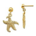 thumbnail image 1 of 14k Gold Sea shell Nautical Starfish With Small Holes Long Drop Dangle Earrings 21x13.9mm Wide Dangle Earring for Women, 1 of 2