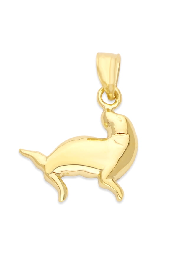 14k Gold Seal Pendant, Sea Life Jewelry, Spirit Animal Gift for Her
