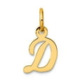 thumbnail image 1 of 14k Solid Yellow Gold Small Script Letter D Initial Charm 15.3mm Long 0.35mm Thick Pendant Necklace for Women, 1 of 2
