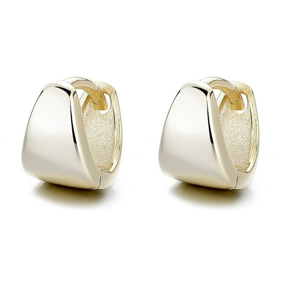 Amy and Annette 14k Gold Plated Solid Huggie Earring over Sterling Silver