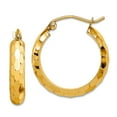 thumbnail image 1 of 14k Solid Yellow Gold Sparkle-Cut Hoop Earrings 21.2mm long Hoop Earring for Women - 1.7 Grams, 1 of 2