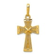 thumbnail image 1 of 14k Solid Yellow Gold Sparkle-Cut Religious Faith Cross Pendant Necklace 20.5x9.5mm Wide Pendant for Women, 1 of 2