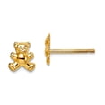 thumbnail image 1 of 14k Solid Yellow Gold Teddy Bear Post Earrings 6.3mm long Stud Earring for Women - .3 Grams, 1 of 2